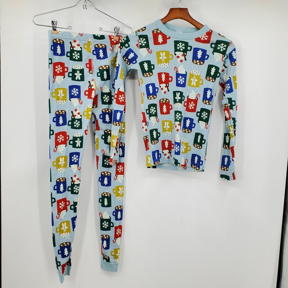 Hanna Andersson Kids 14 Hot Cocoa Mug Organic Cotton Pajama Set Christmas Unisex